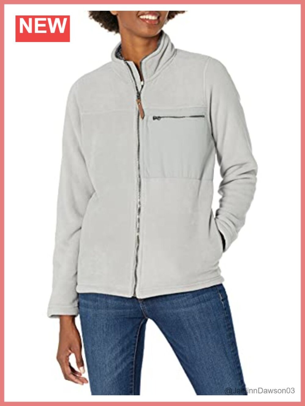 Women's Fleece Jacket Full Zip Stand Collar Lightweight Layer